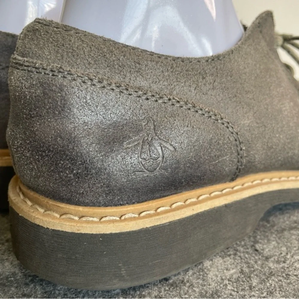 💛 Penguin Original Suede Leather Loafers Casual Dress Shoes Gray